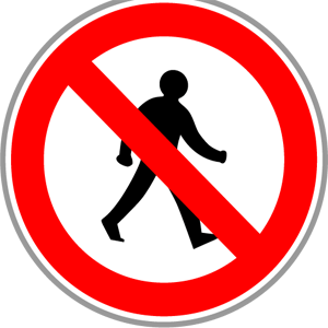 Prohibition of pedestrians