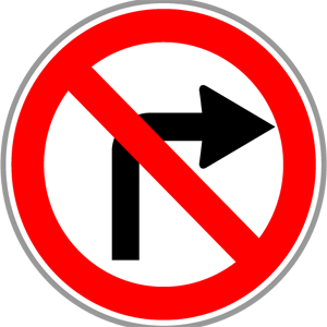 Prohibition to turn right