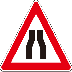 Narrow road from both sides