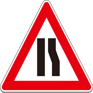 Narrow path from the right