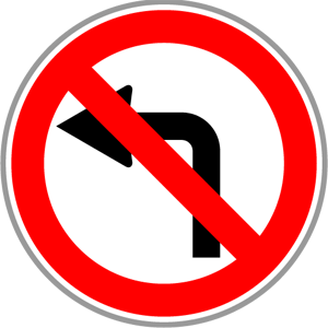 Prohibition to turn left